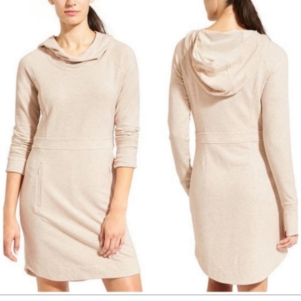 Athleta Power Down Dress Oatmeal Size Medium